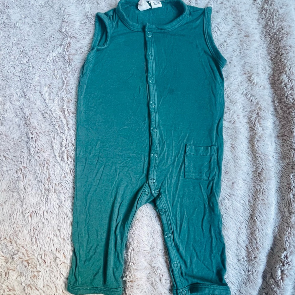 Kyte Baby Sleeveless Snap Romper Emerald 3-6 Months